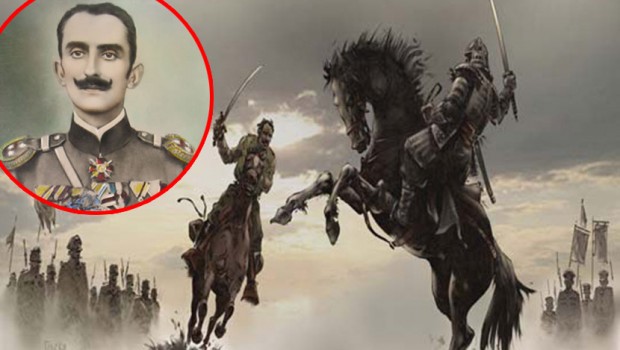 Φανταστική ζωγραφιά της μονομαχίας  του Αλέξανδρου ενάντια  στον Ιάπωνα αξιωματικό